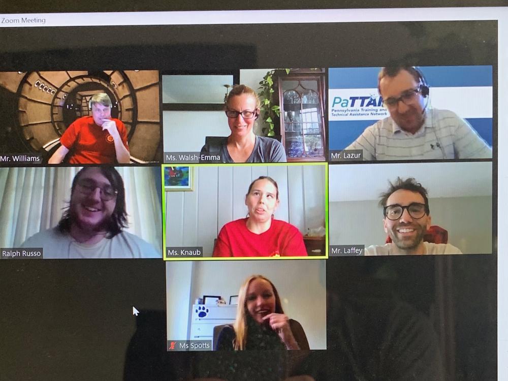 Participants in the virtual 2020 Summer Academy for Students who are Blind or Visually Impaired are shown in a Zoom video conference on a computer screen.