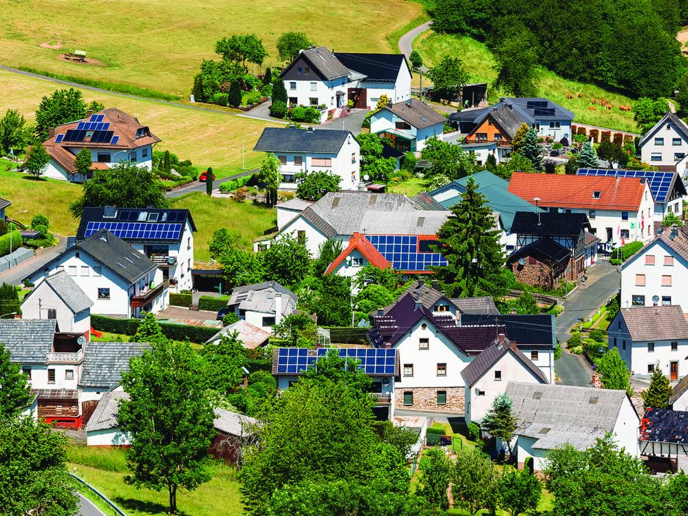 houses with solar panels