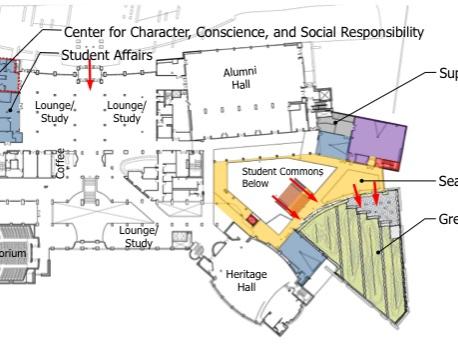 HUB-Robeson Center - Pollock Road entrance blueprint