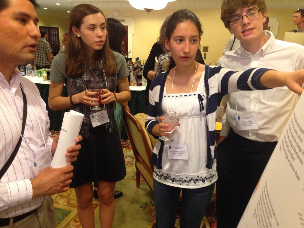 State College Area High School students discuss water quality monitoring as part of the 2015 Shale Network conference