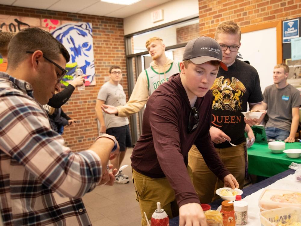 Mackinly Adams makes ice cream sundae