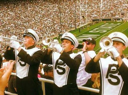 Schreyer Honors College Scholar and new Blue Band drum major Jimmy Frisbie