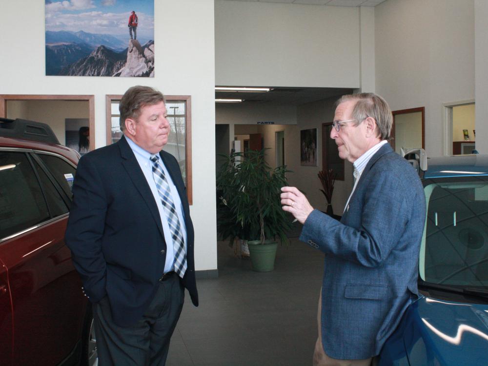 Chancellor M. Scott McBride, at left, with Robert Johnson.