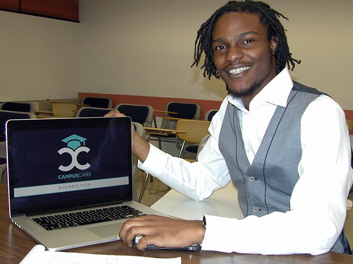 Jovan Tate launches his business Campus Cars.