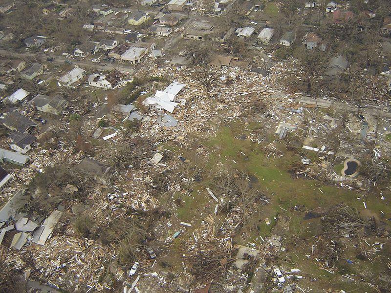flooded, destroyed area of Pascagoula