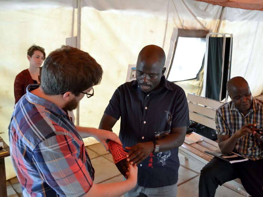 Tobias Mahan meets with a Kenyan doctor