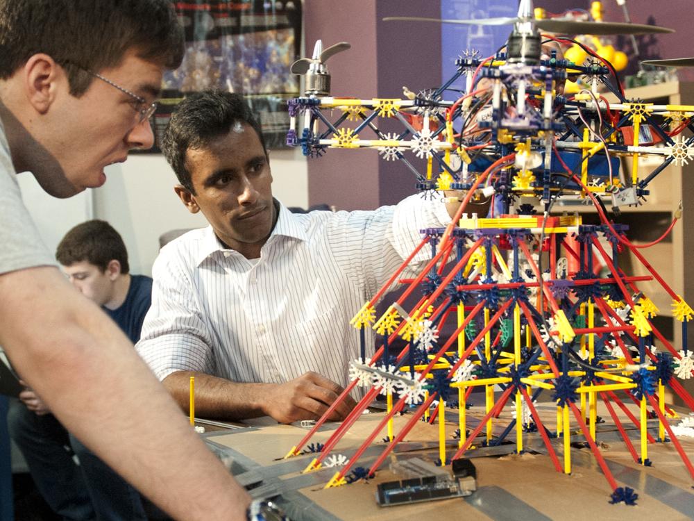 Lunar Lion Team assembling quadcopter test stand