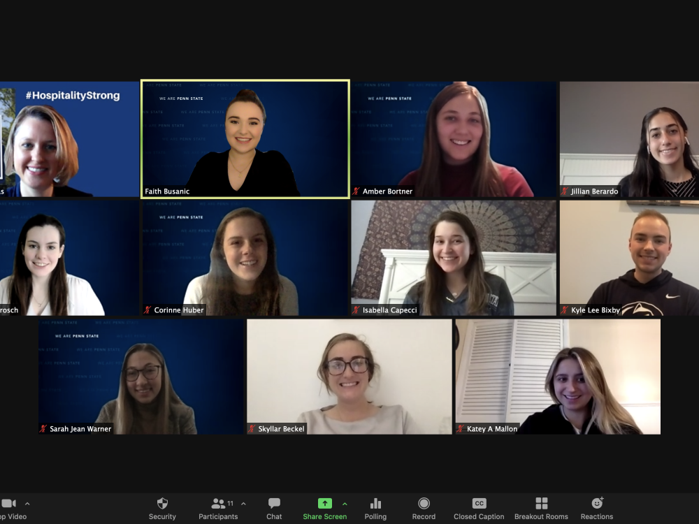 Penn State students on Zoom for PCMA virtual Convening Leaders conference