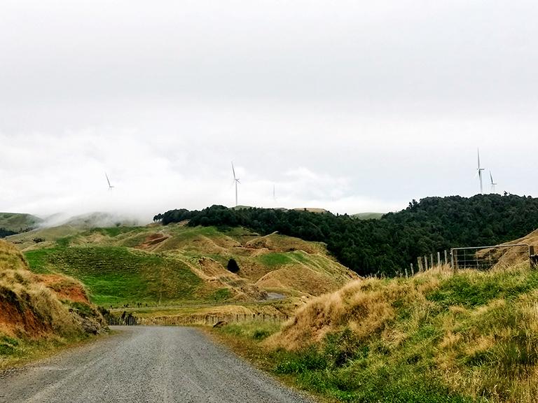 The Te Uku wind farm, carved into the rolling hills of New Zealand, is one of many wind farms that collectively provide about 5 percent of the nation’s renewable energy.