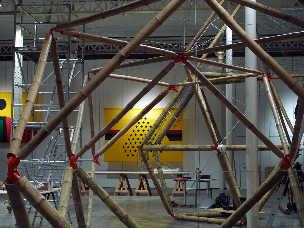 The Fufuzela as it is being installed in the UFA exhibition in Le Lieu Unique in Nantes, France. 