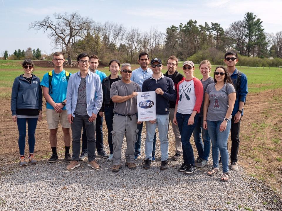 Pictured, center, are Nittany Radiance primary investigators Mark Salvador, Zi Inc., and Guido Cervone, associate professor of geoinformatics and associate director of the Institute for CyberScience, Penn State, with members of Cervone's lab. 
