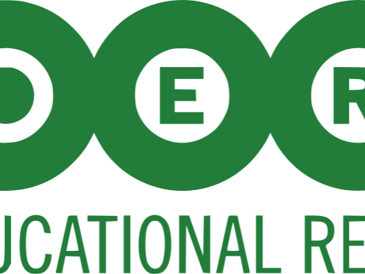 three adjacent green circles, each with one white letter inside, O, E, R, with the words "open educational resources" below