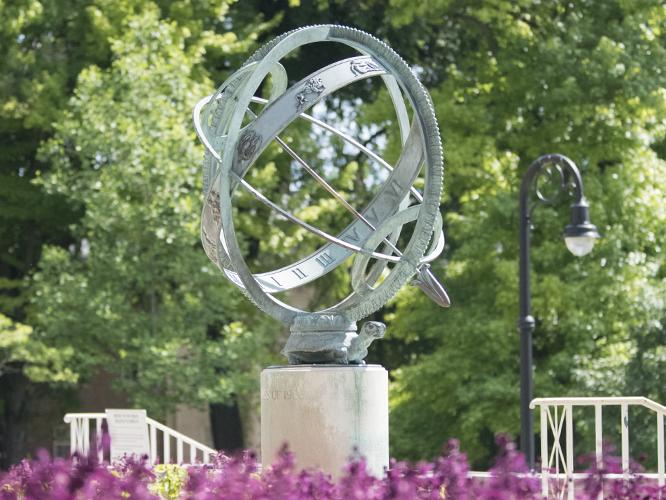 Armillary Sphere Outside Old Main on Penn State's University Park Campus. 