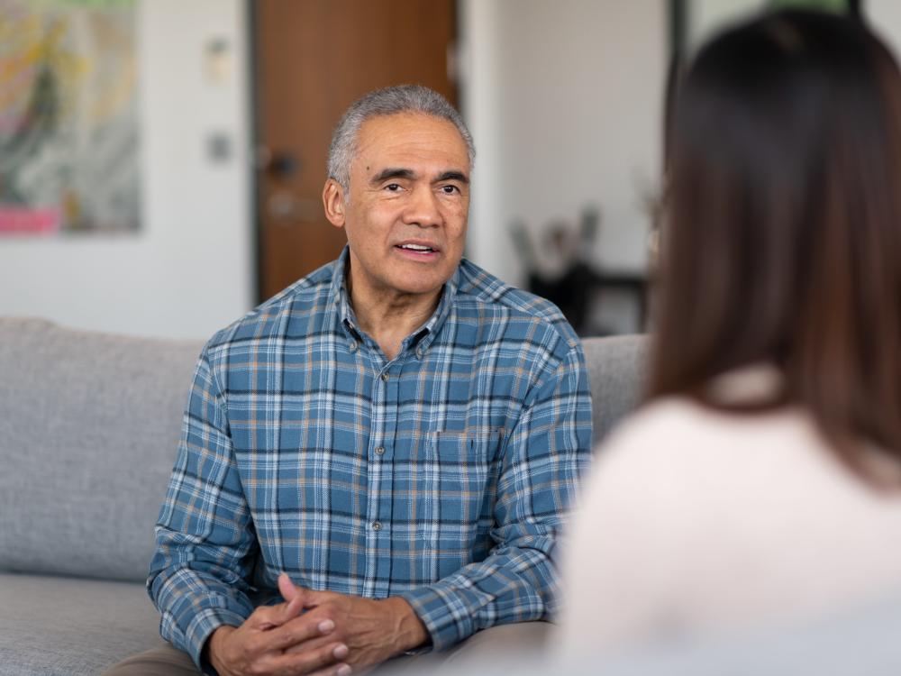 Older man receiving counseling