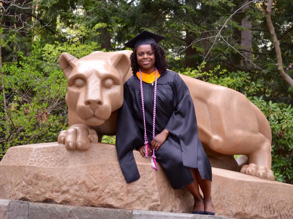Olivia Washington PSU military cords graduation