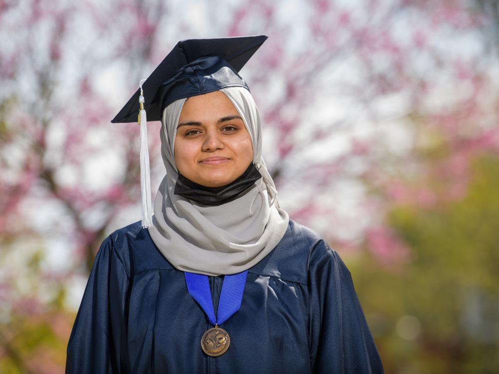 A portrait of Penn State Behrend graduate Alaa Kareem