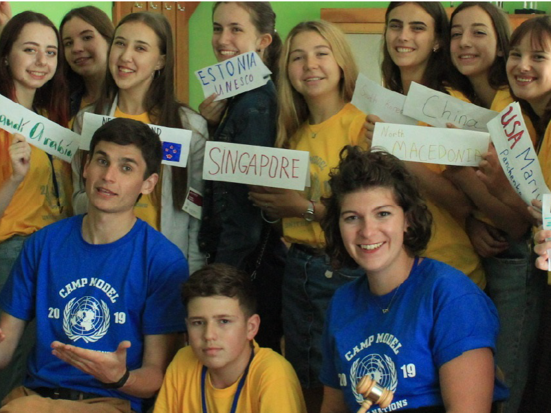 Alice Greider with her students in the Ukraine