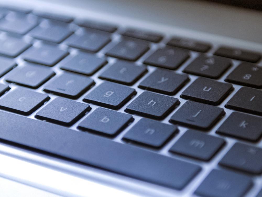 A closeup of a computer keyboard