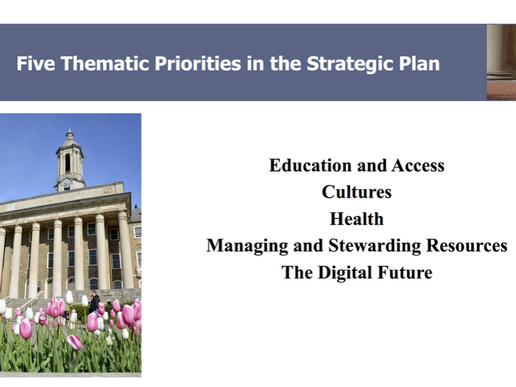 A slide from the provost's presentation 