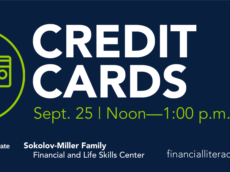 Credit Cards, September 25, noon to 1 p.m.