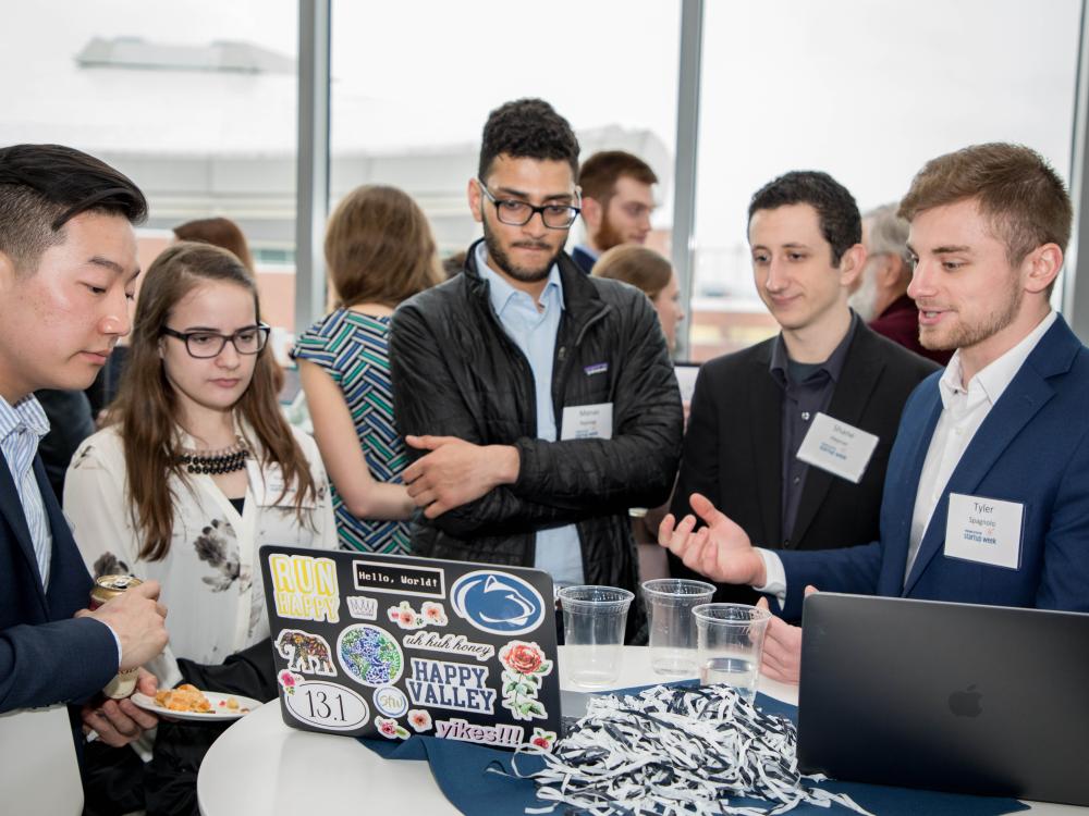 Students at Penn State Startup Week reception