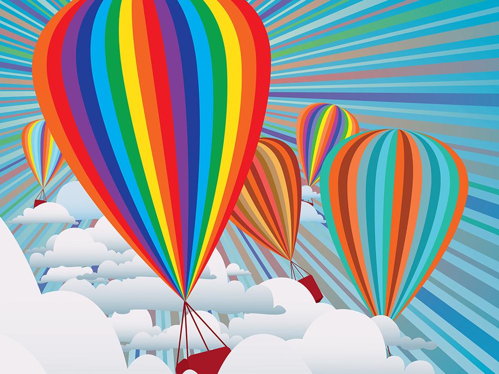 Illustration of hot air balloons