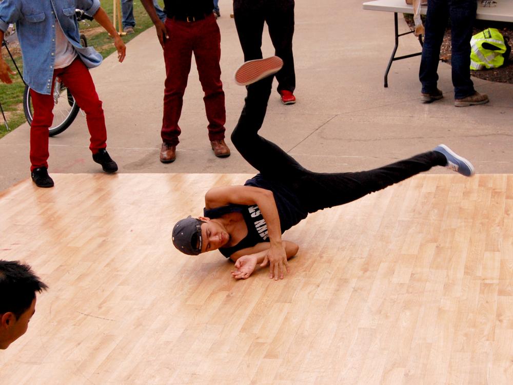 RAM Squad dancer performing on HUB patio