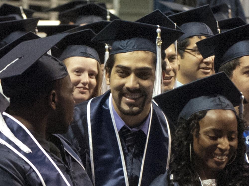 Students at Penn State commencement ceremony