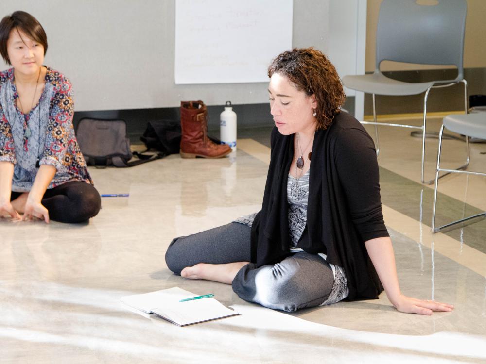 Elisha Clark Halpin leads a workshop. 
