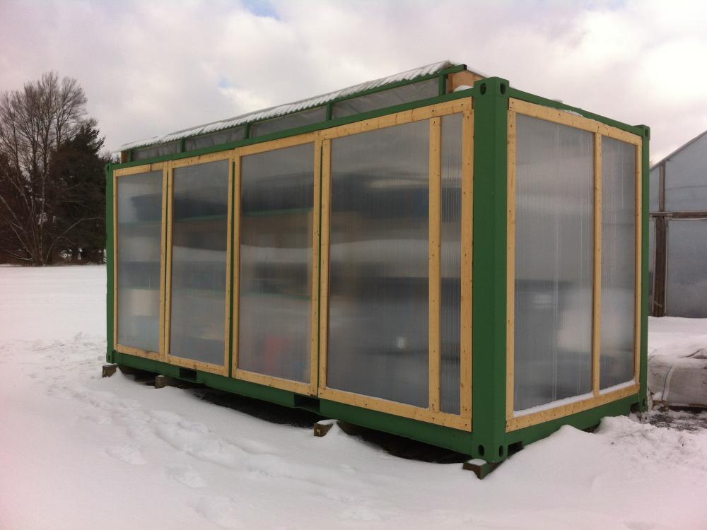 hydroponics garden created from a shipping container