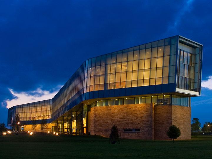 Katz Law building in dark