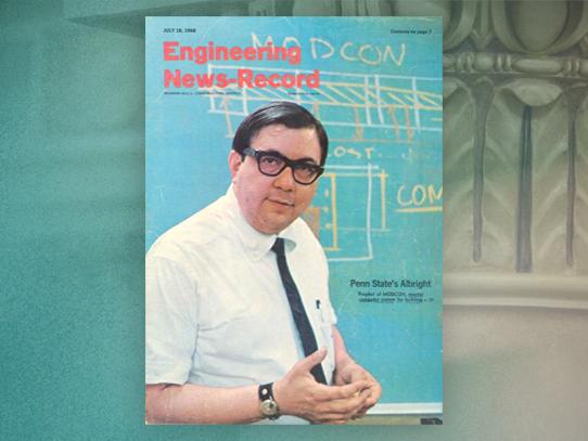 A magazine cover features a man in a white shirt and glasses. 