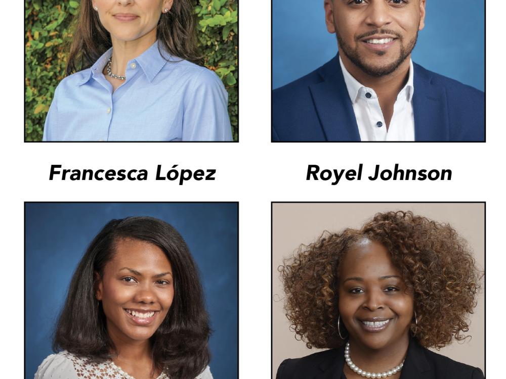 Faculty researchers Francesca Lopez, Royel Johnson, Ashley Patterson and LaWanda Ward