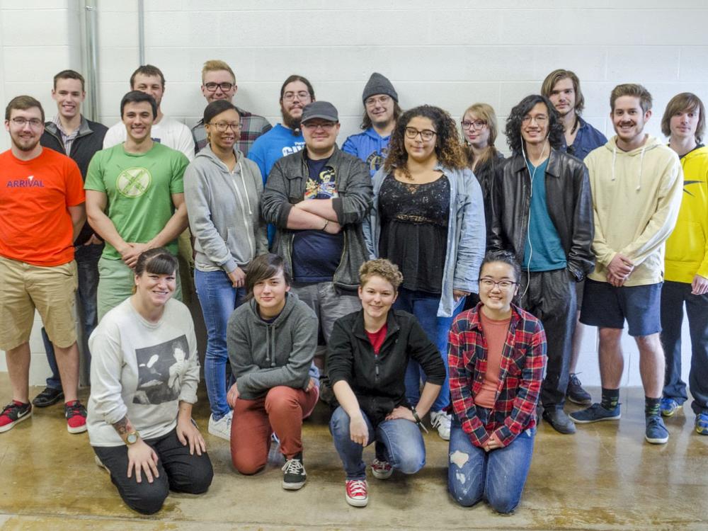 A class photo of the students in AA310: Collaborative Studio
