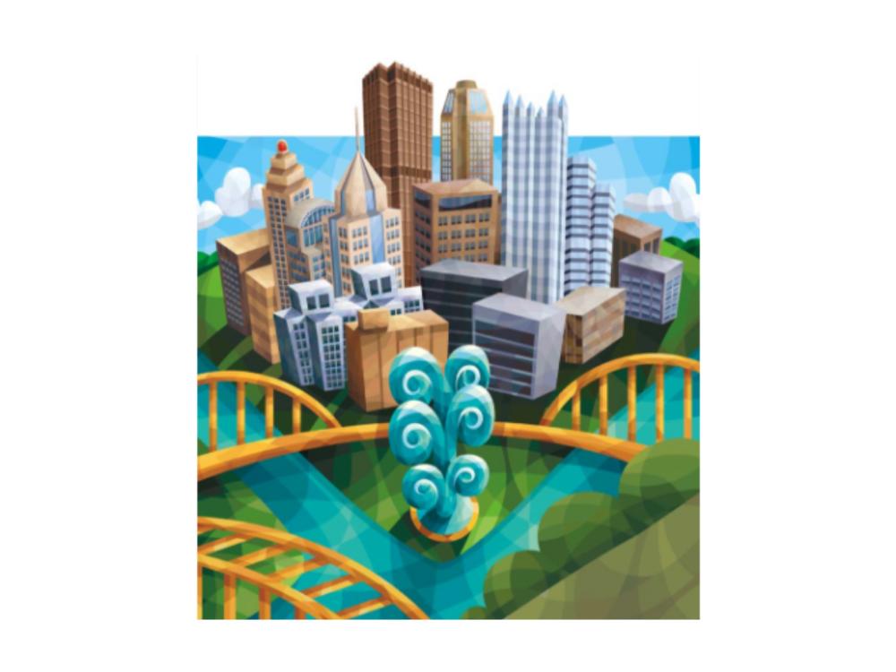 Pittsburgh skyline illustration by artist Gregg Valley