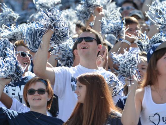 Students cheering at game
