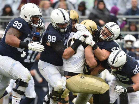 Penn State defense tackles Army player