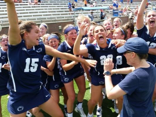 Women's lacrosse team celebrates victory