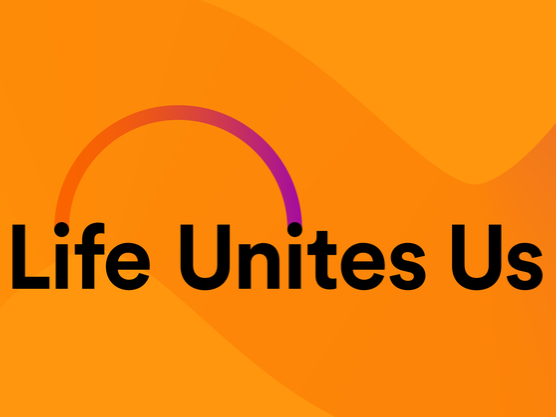 Orange logo that says "Life Unites Us"