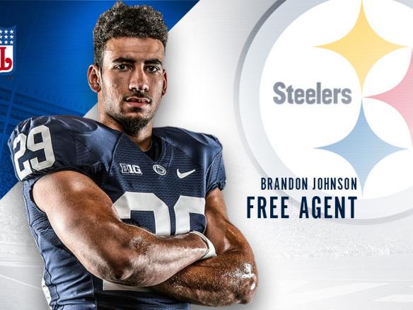 Promo image of Johnson with Steeler logo