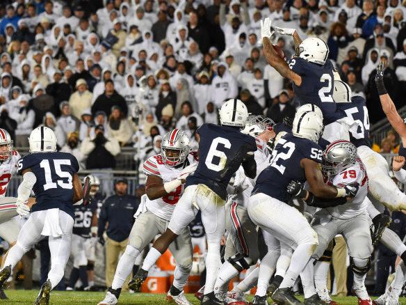 Marcus Allen blocks Ohio State field goal attempt