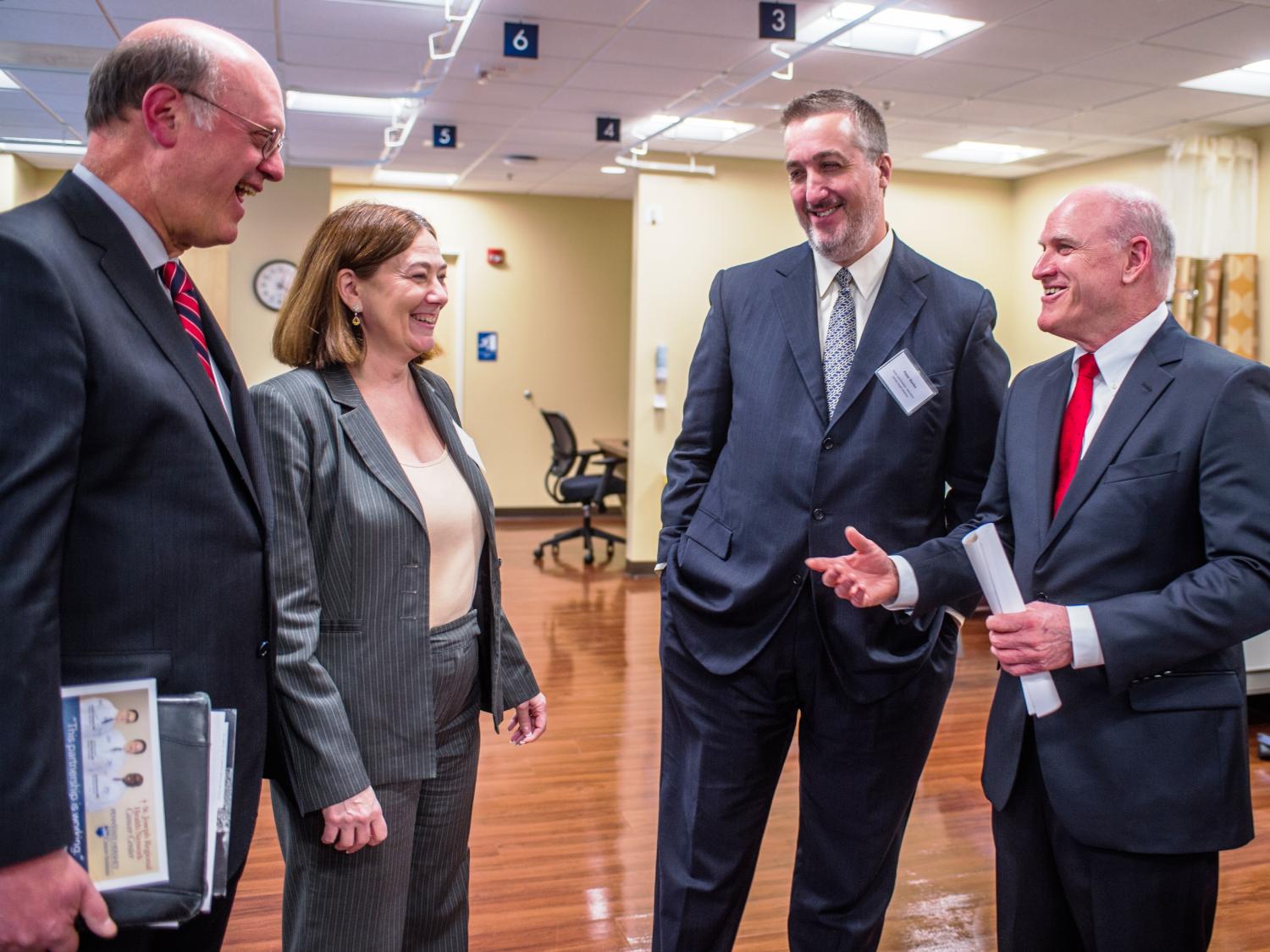 Leaders from Penn State Health and St. Joseph Regional Health Network talk.