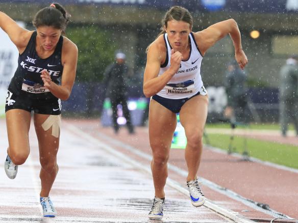 Track athlete competing