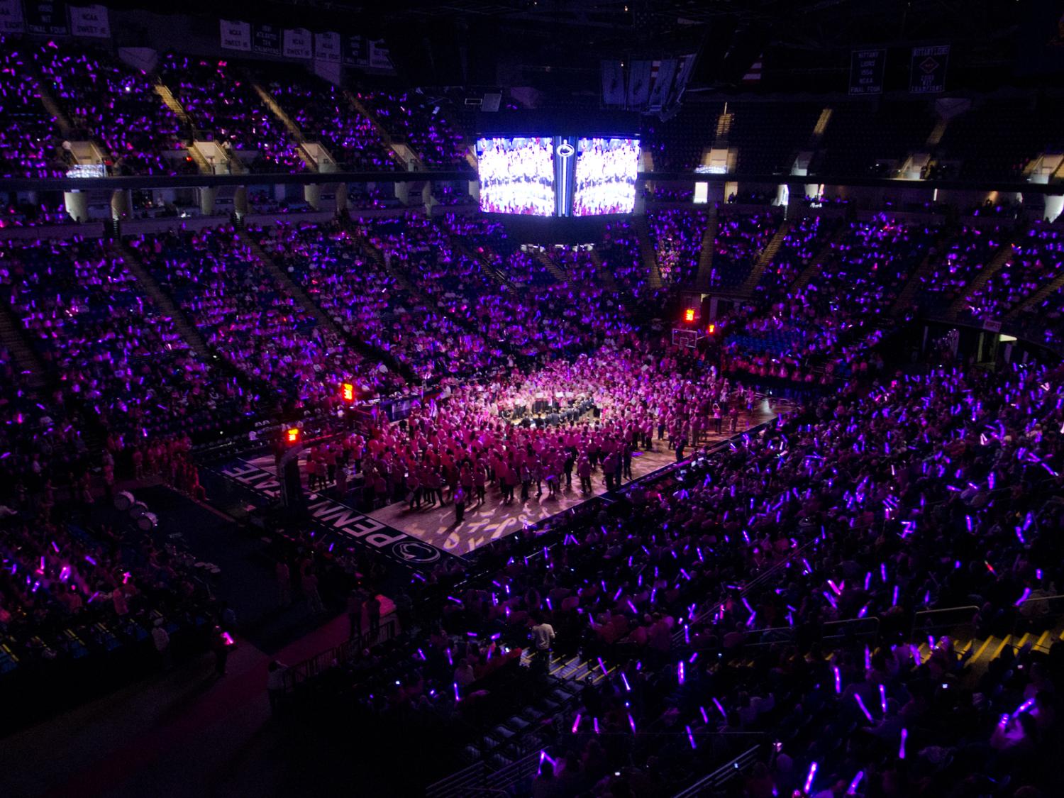 Cancer survivors gathered on the court