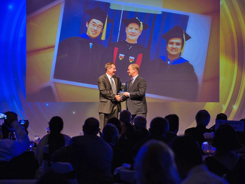 Russell Johns, Victor and Anna Mae Beghini Professor of Petroleum and Natural Gas Engineering at Penn State, accepts the SPE Reservoir Description and Dynamics Award.