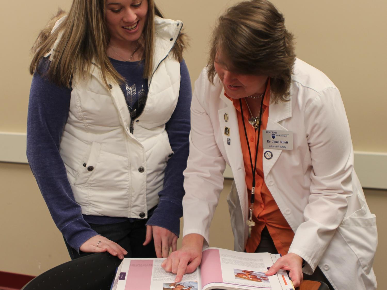 Nursing instructor and student