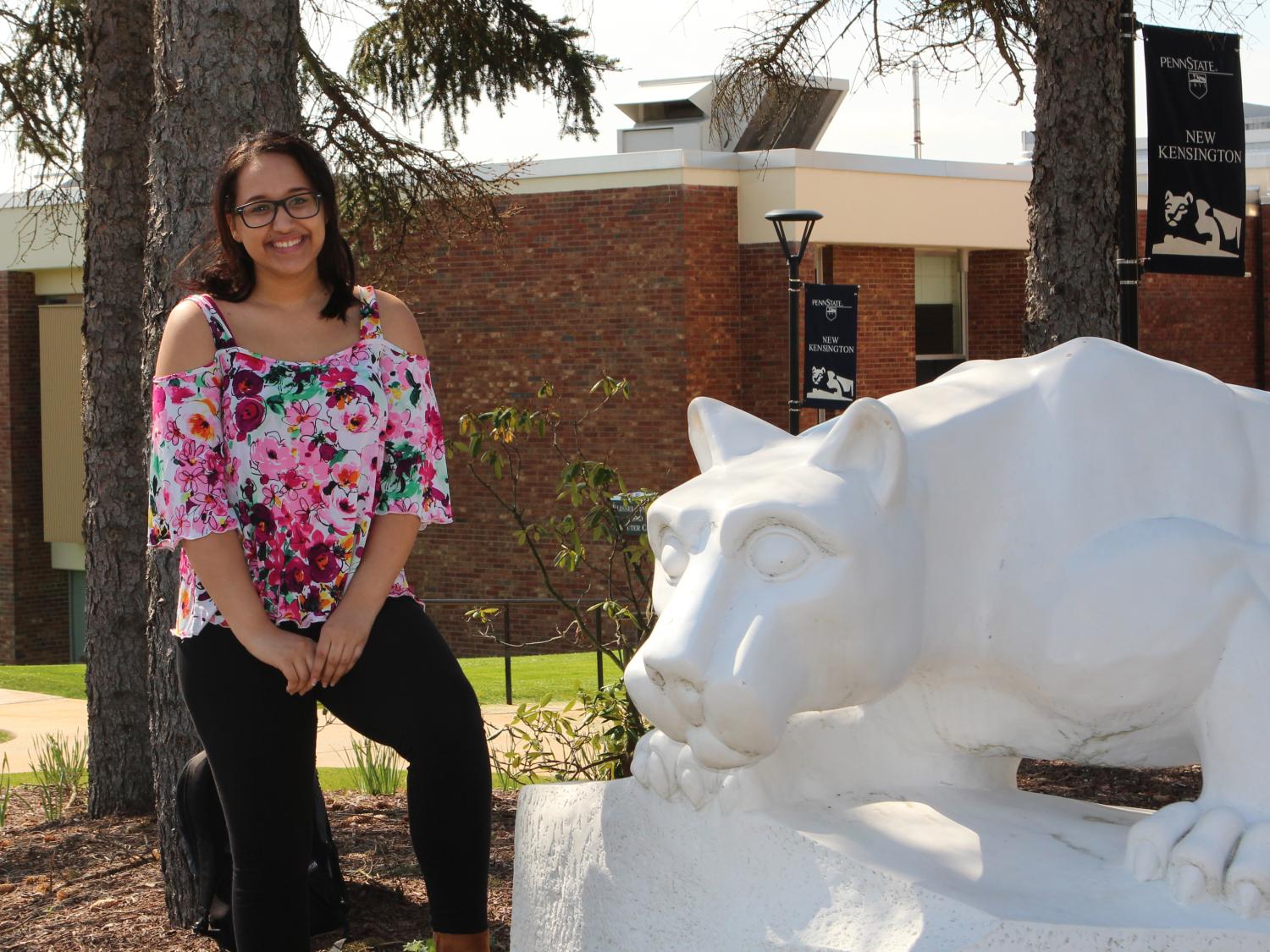 Student at Lion Shrine