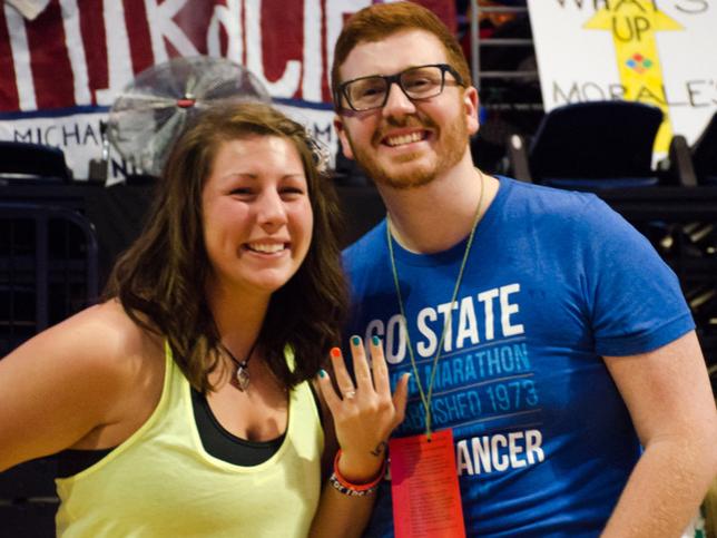 At 2:30 a.m. Feb. 22, Timothy Donovan and Taylor Hennon became engaged at THON 2015. Donovan proposed to Hennon, a THON dancer, while making a visit to the dance floor. 