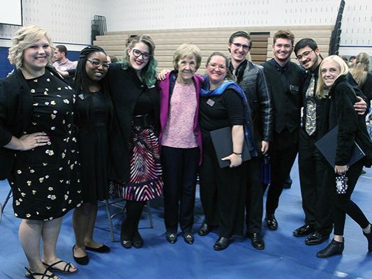 Kathryn Miner with Penn State Mont Alto Chorale members
