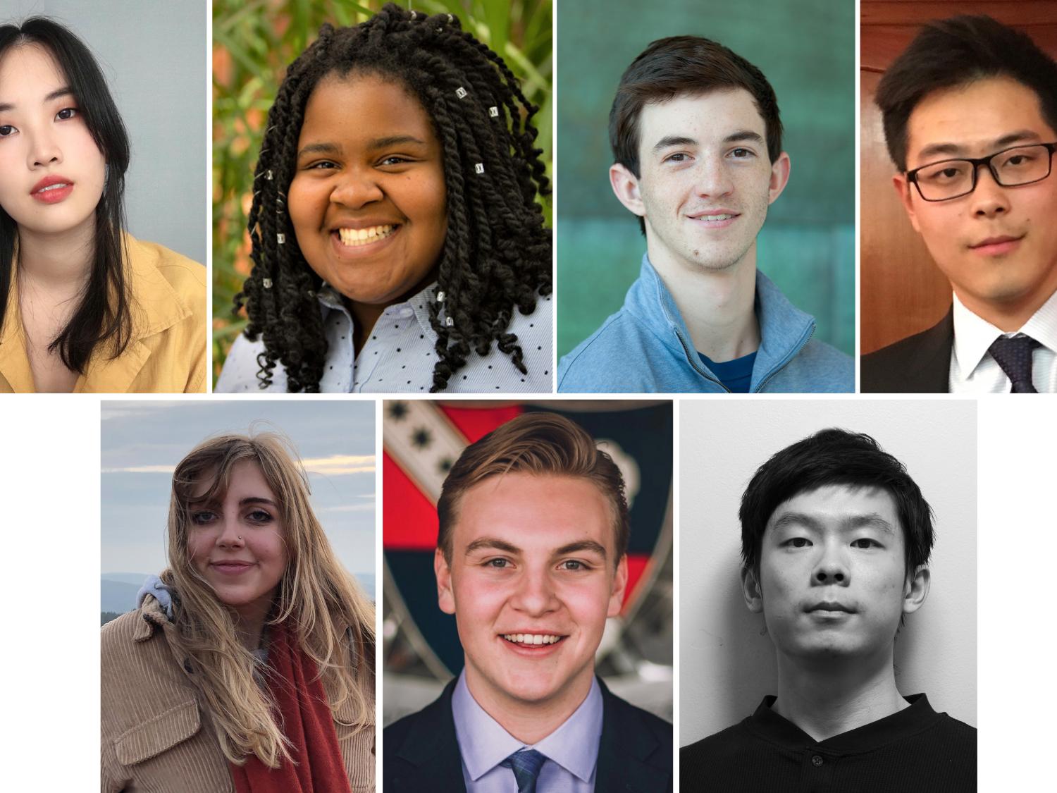 Headshots of Chen Chen, Anjelyque Easley, Gavin Figurelli, Jiafeng Deng, Shengwei Tan, Oscar Wegbreit and Hannah Gomez from top left.